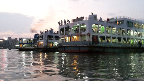 Boats at Sadarghat Port, Dhaka