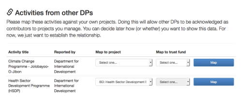 Mapping DFID activities against World Bank projects and Trust Funds